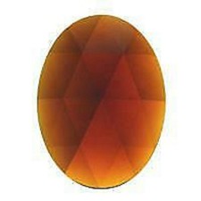 Stained Glass Jewels - 40mm X 30mm Amber Faceted Jewel
