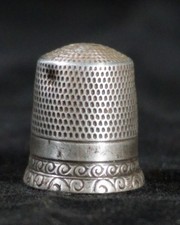 Antique Sterling Silver Thimble Victorian Filigree Size 12 (TH5)