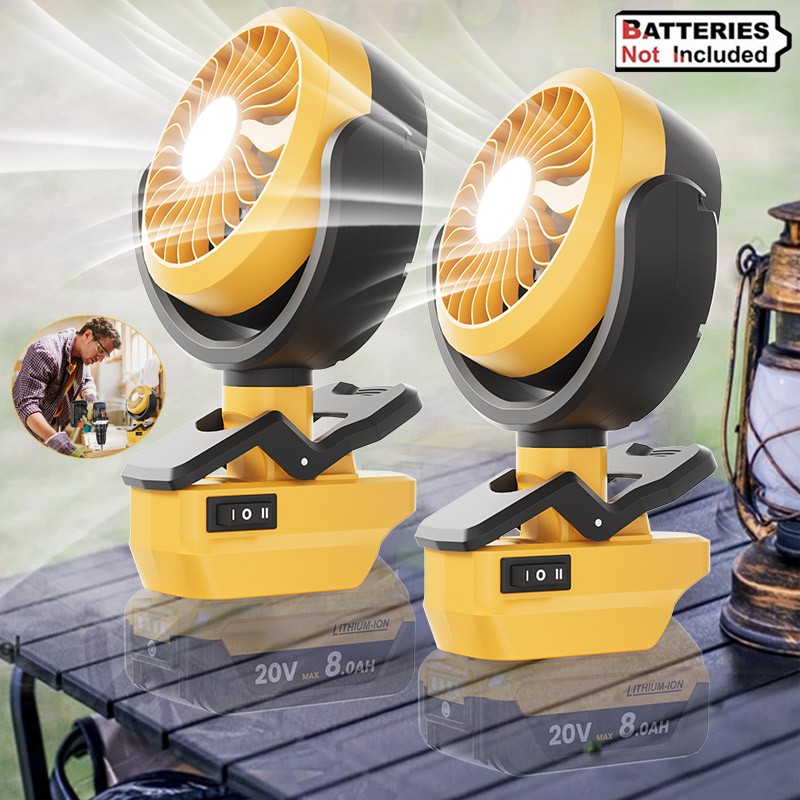 2X 1X Cooling Fan Jobsite Fan Camping Fan For Dewalt 20V Li-