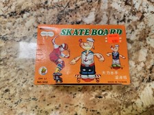 Vintage Popeye Windup Skateboard Toy NOS In Box Chi Li 302