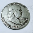 1952 D Franklin Half Dollar, 90% Silver, Circulated Coin Free Shipping #8851