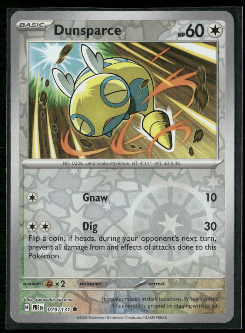 Dunsparce SV: Prismatic Evolutions 079/131 Reverse Holo NM