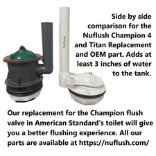 Replacement, American Standard Champion 4 Flush Valve with Stainless Steel Bolts
