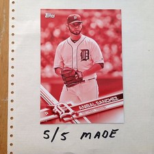 ANIBAL SANCHEZ #DET-3 TIGERS 5/5 Made 2017 Topps 5X7 Jumbo Red Version