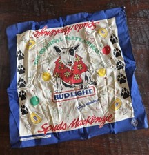 VINTAGE 1988 SPUDS MACKENZIE BUD LIGHT BANDANA SCARF HANKERCHIEF 21"x21"