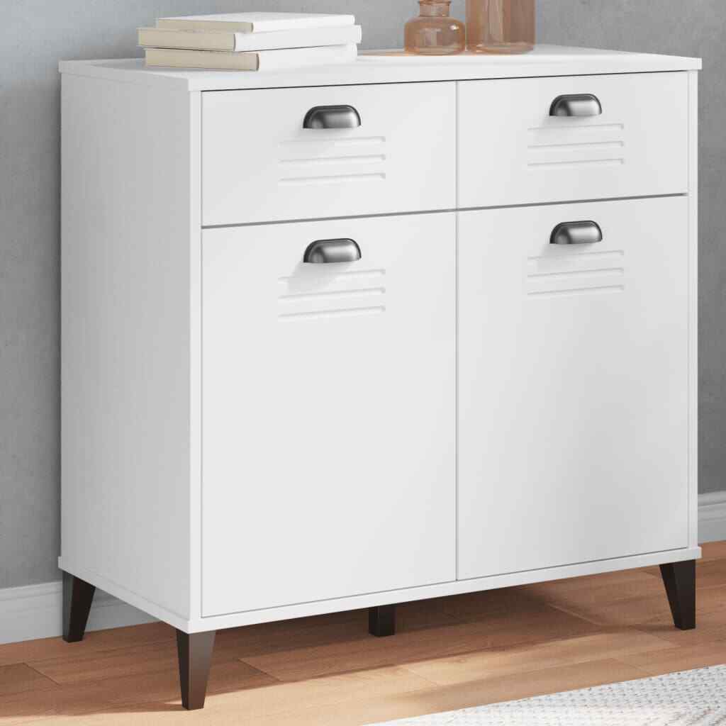 Vidaxl Sideboard Storage Cupboard Highboard Side Cabinet White Engineered Wood - Image 2