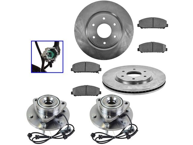 Front Brake Pad and Rotor and Wheel Hub Kit fits Infiniti QX56 2006-2007 72ZTVY