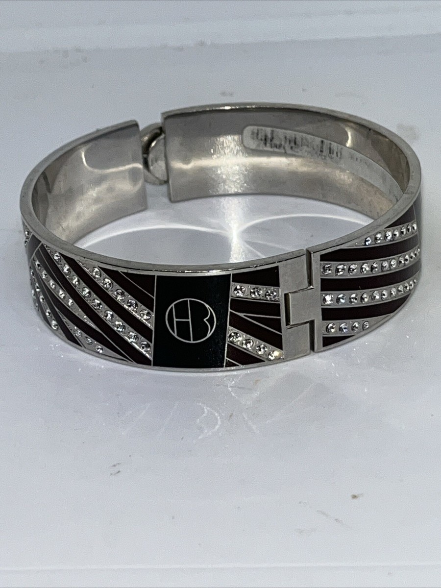 Henry Bendel NY in Cuff Bracelet Encrusted Swarovski Crystal Silver  Plated
