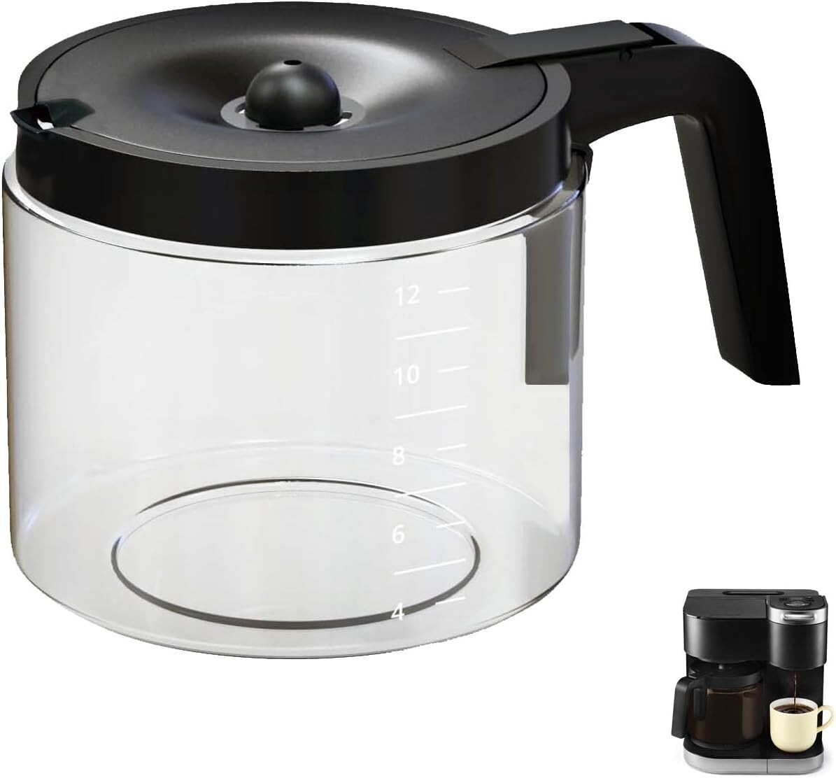 Replacement for KEURIG K-DUO Single Serve 12 Cups Coffee Carafe