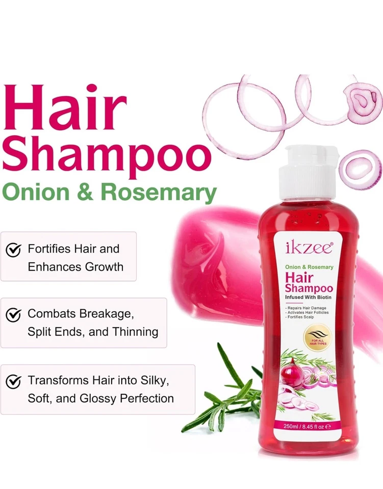Onion Biotin and Rosemary Shampoo Set for Thinning Hair, Growth, and Shine 500ML - Image 2 of 4