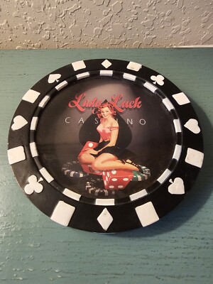 Vintage Lady Luck Casino Poker Chip Wall Decor-Very Good | eBay
