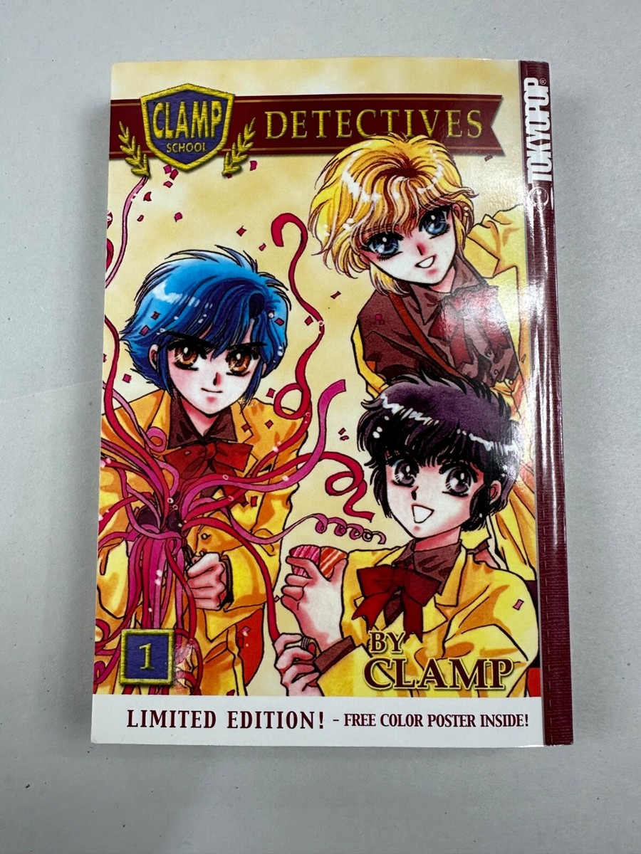 CLAMP SCHOOL DETECTIVES Vol 1-2 Manga Limited Editions w Posters