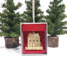 Kurt S. Adler Gold Plated Brass House Christmas Ornament