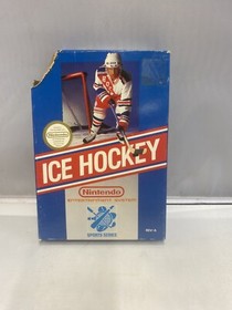 Juego Nes de Hockey sobre Hielo Nintendo Probado Aut&eacute;ntico Caja CIB Manual Caja Da&ntilde;ada