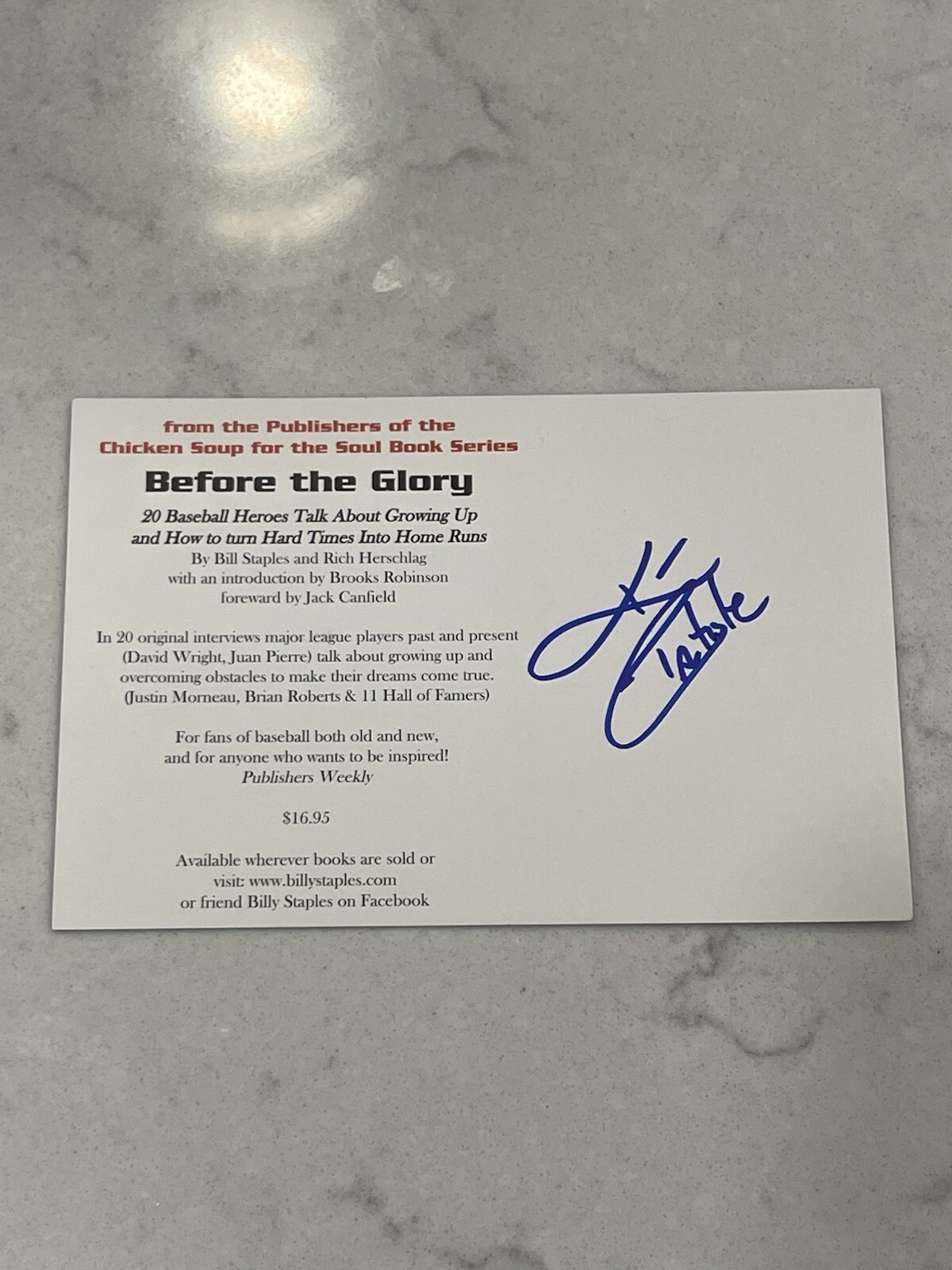 Kim Batiste Signed Postcard Died 2020. Signed In Person.