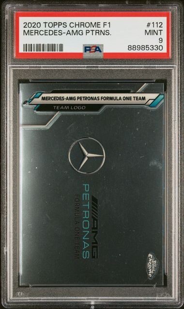 F1 W11 2020 Topps Chrome F1 MERCEDES-AMG PETRONAS #112 PSA 9 MINT RC