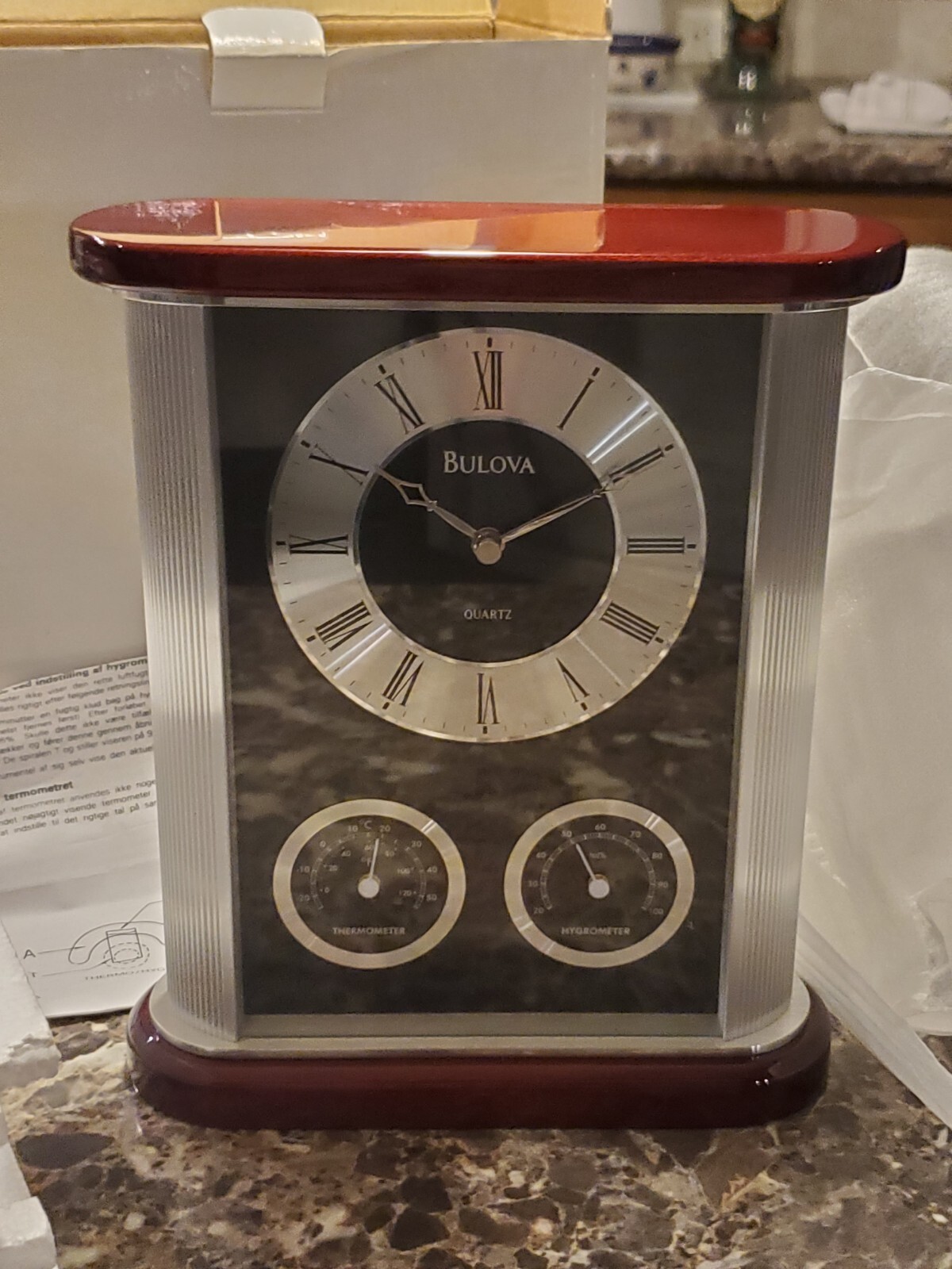 Bulova Belvedere Executive Desk / Mantel Clock B7590 for sale online