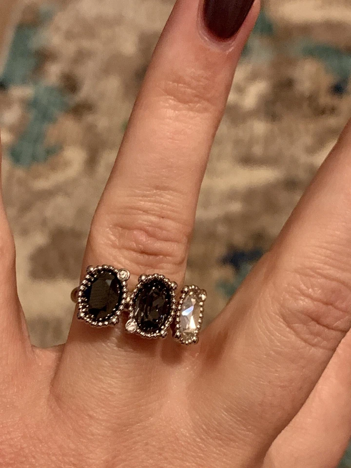 Swarovski Three Stone Ring And Earrings Set - Image 3 of 4