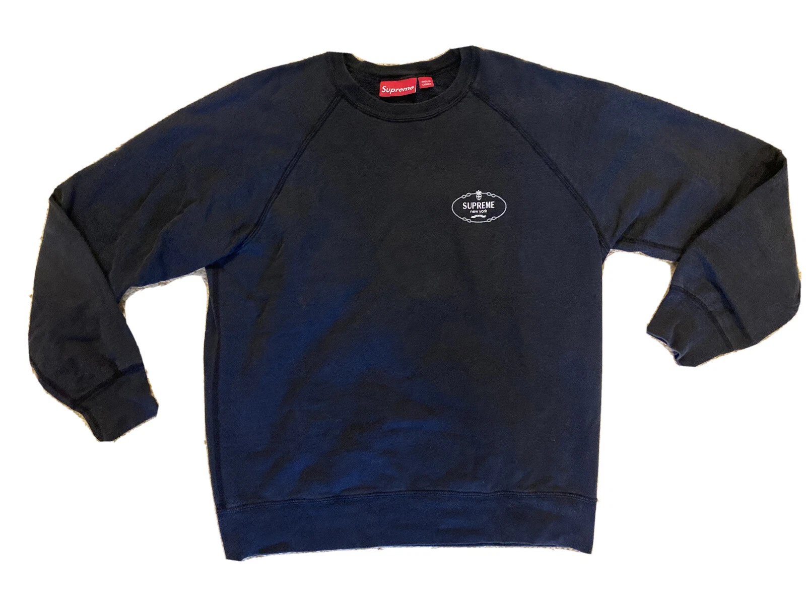 Sweat col rond noir logo Supreme Harlem taille L SS12 2012