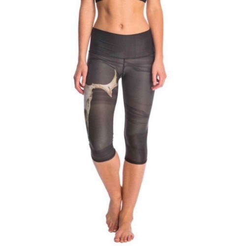 Teeki Deer Medicine Charcoal Yoga Capri 