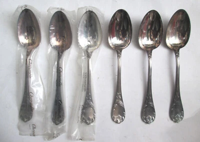 Vtg Christofle NEW & Used 6 x Spoon Set MARLY Silver Plate Stainless Löffel - Bild 1 von 4