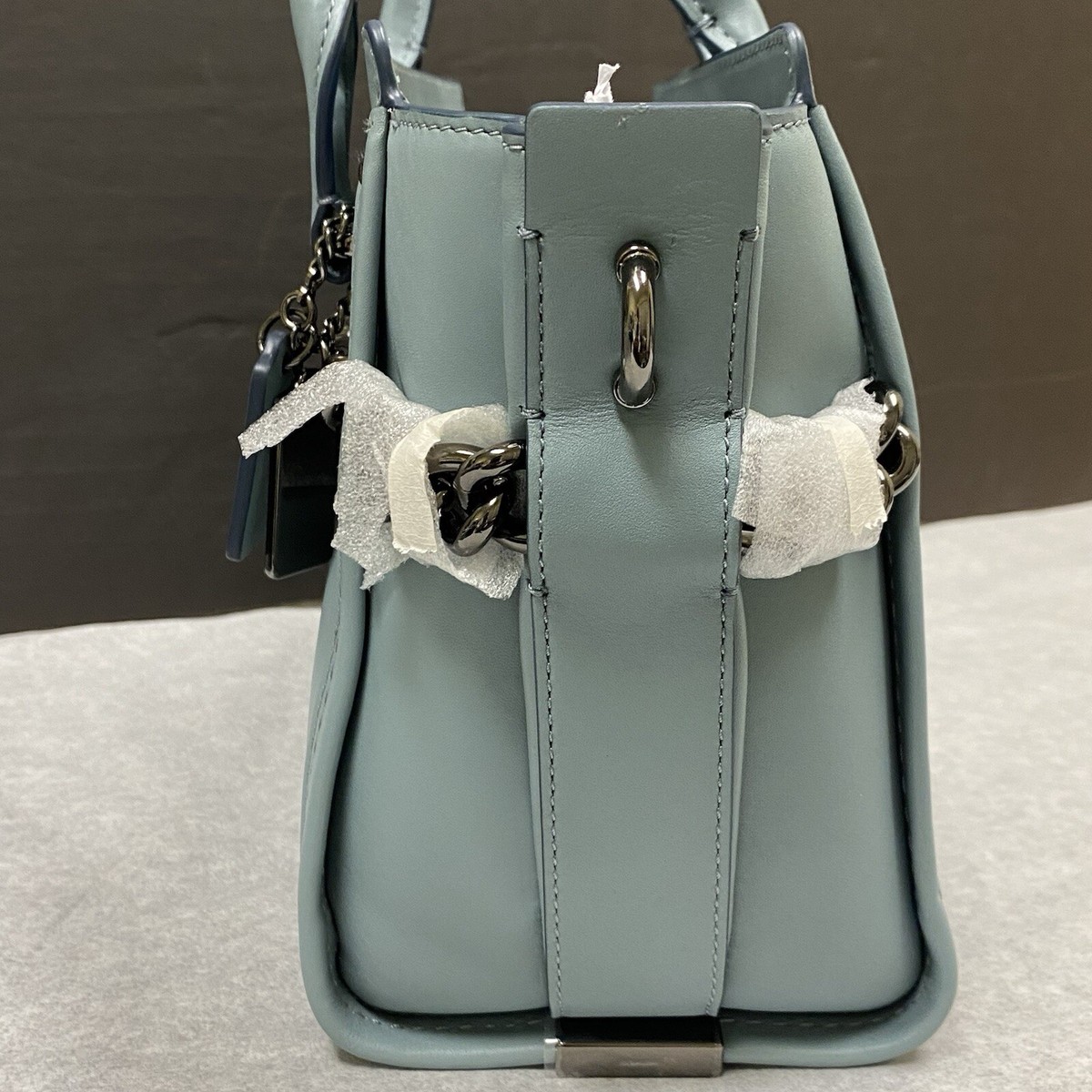 COACH SWAGGER 27 Satchel Shoulder Bag Glovetanned Leather CLOUD 