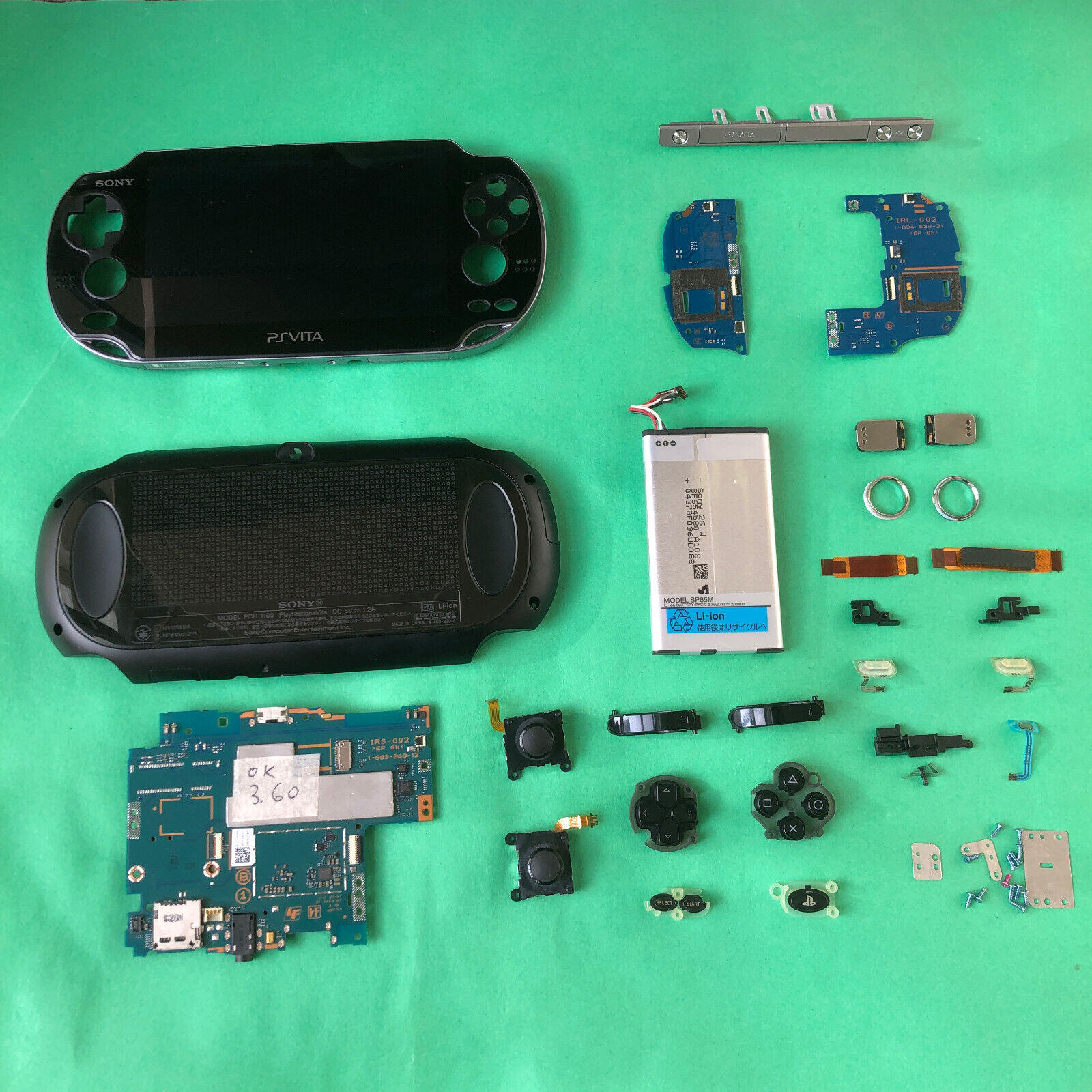 Sony PS VITA PCH-1100 Wifi Black All Parts