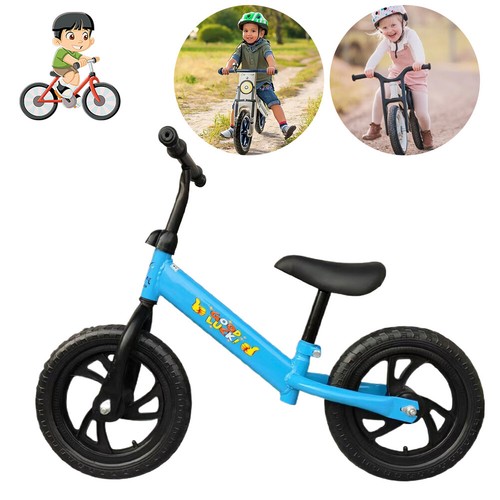 12in Kids Boys Girls Balance Bike Lightweight Adjustable Blue Sport 2-6 Years - Picture 4 of 10