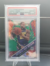 2019-20 Panini Mosaic: # 7 LeBron James Will to Win-Green Mosaic PSA 10 GEM MINT