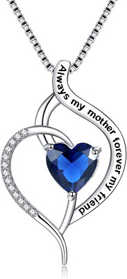 ''Always My Mother Forever My Friend'' 18'' Love Heart Necklace-Mom-Wife-Aunt-Woman