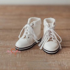 1/6 1/4 1/3 BJD Shoes High Upper Canvas Sports Shoes Folding Top Line White LUTS
