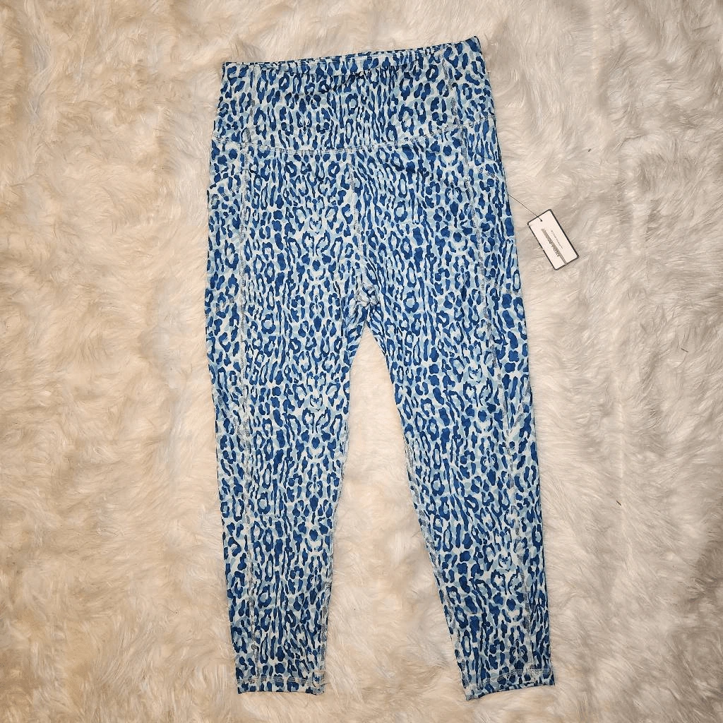 Blue leopard deals print leggings