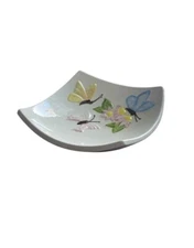 Vintage MCM CERAMIC BUTTERFLY SQUARE DISH BOWL