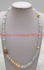 Charmant 8mm Weiß Katzenauge Opal Runde Edelstein Perlen Halskette 45-90cm