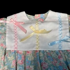 Vtg New Girls Floral Peaches N Cream Dress Sz 2 Toddler