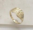 Size 8 Men's Pinky Nugget Style Band Ring Real Solid 10K Yellow Gold