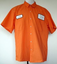 Sturgis 2003 Orange Biker "Tittie Inspector" Snap-Up S/S Shirt 2XL Made in USA