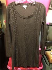 Charming Charlie Womens Brown Sweater Dress Size Small Cable Knit