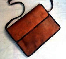 Image of Handmade Genuine Leather Bag Satchel Messenger Laptop Travel Men's Brown