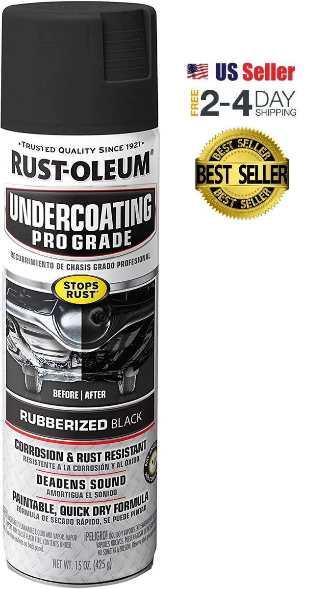 Rust Oleum Rubberized Undercoating Spray Grade Car Automotive Black Paint  15 oz