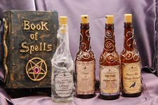 Halloween Witch Potion Bottle Set Glow Light Up Prop Spooktacular Display