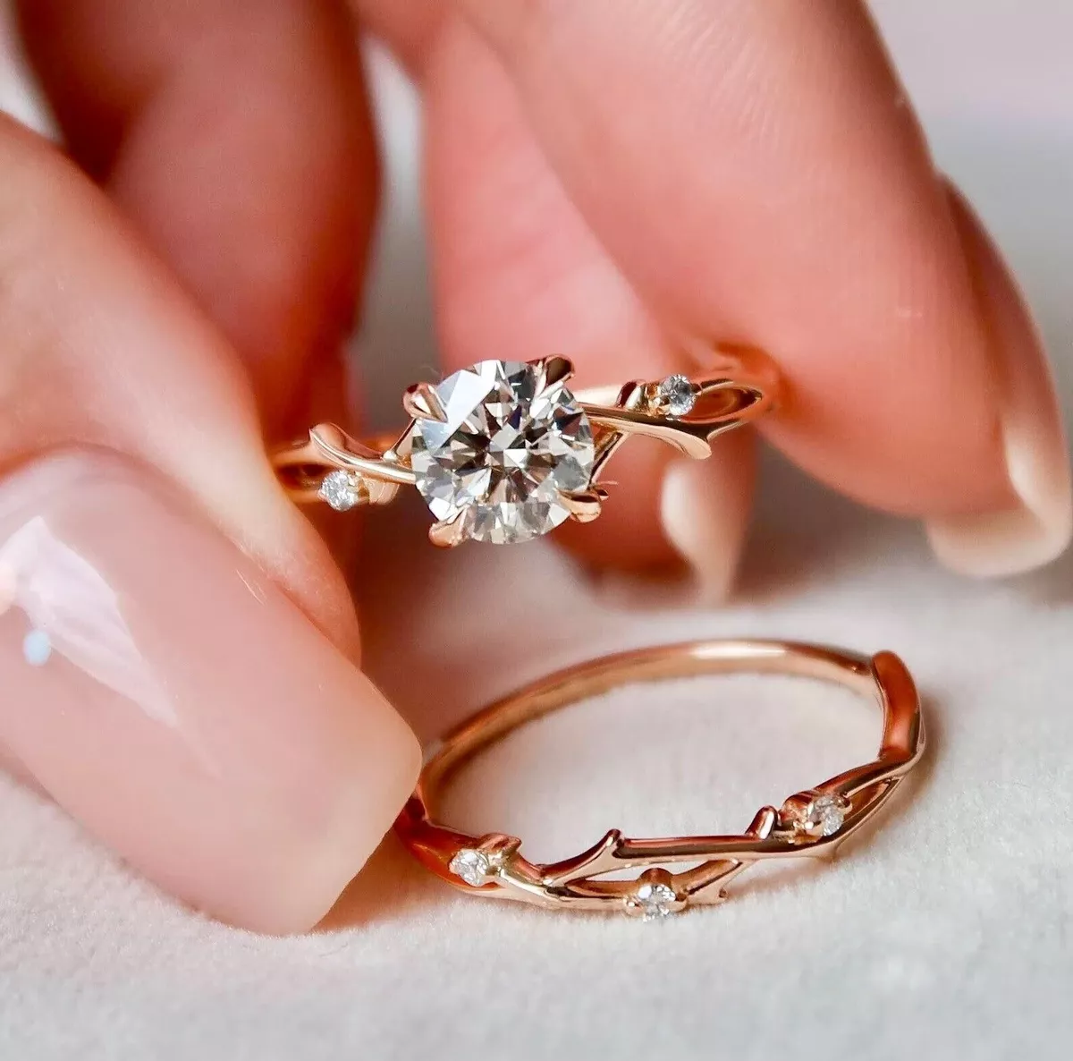 Twig wedding ring set deals