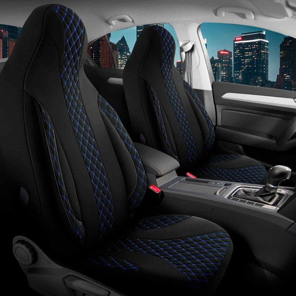 Pilot SitzbezüGe Passend FüR BMW X2 X39 (Schwarz-Blau) | Vordersitze | Prime-image