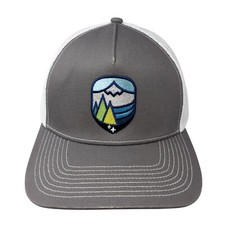 Outdoor Cap Snapback Mesh Back Trucker Hat Gray One Size Mountain