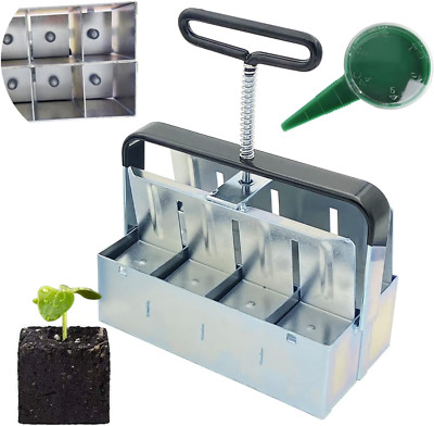 Soil Block Maker Upgraded 8PCS 2In Manual Seed Blocker with Comfort-Grip Handle 