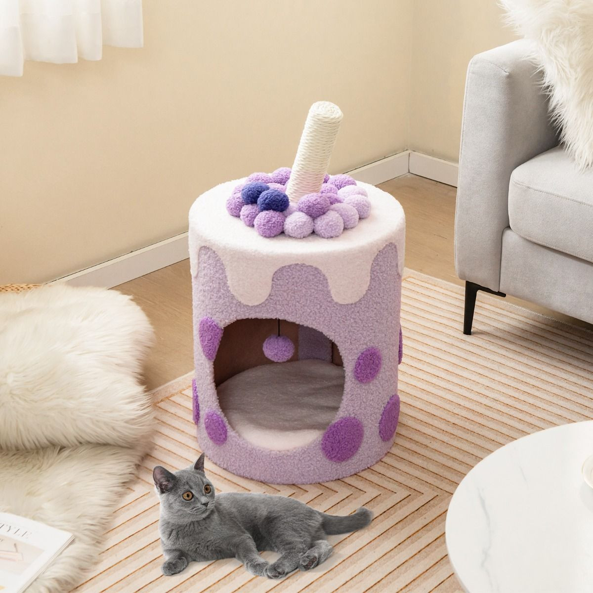 Un Rifugio Dolce per il Tuo Gatto: Tiragraffi a Forma di Bubble Tea