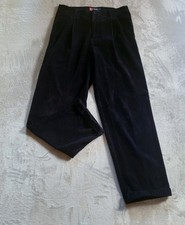 VTG Chaps Ralph Lauren Men's Blue Wide Whale Corduroy Pants Cuffed Pleated 32