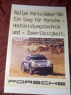 PARIS DAKAR RALLY PORSCHE poster '84