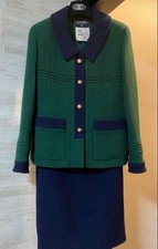 TUTA CHANEL VERDE E MARINA USATA VINTAGE BUONA