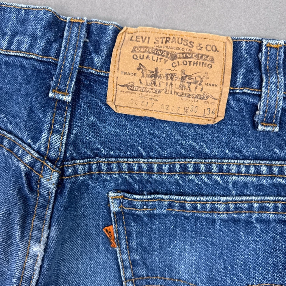 Jeans G2U Vintage Levis 517 Para Hombre 30x32 Azul Bootcut Años 80 Naranja Pestaña EE. UU. Etiqueta 34 pulgadas Foto 2 de 4